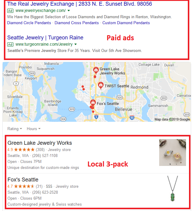 Get your website on Google local 3-pack