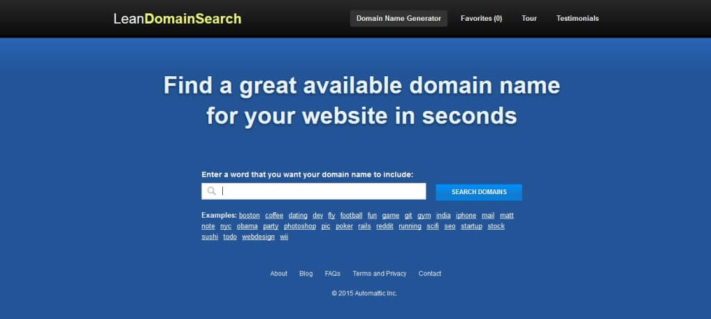 Choose domain when creating a website
